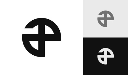 Circle letter AP initial monogram logo design