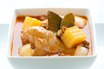 Yellow Curry Chicken (Massaman Curry Chicken), Famous food of Thailand. 