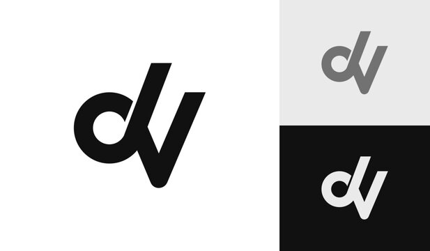 Letter DV initial monogram logo design