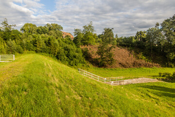 Fototapeta na wymiar Detention basin dam on Cermna river, Czech Republic