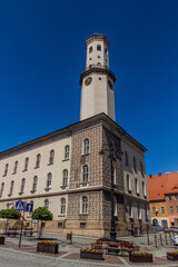 Obraz premium View of the Town Hall in Bystrzyca Klodzka, Poland