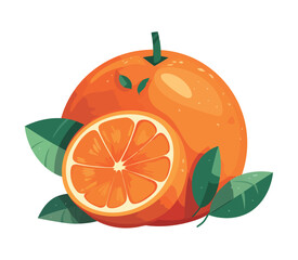 Juicy citrus fruit slice, fresh and healthy