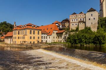 Mrazkuv weir in Cesky Krumlov, Czech Republic