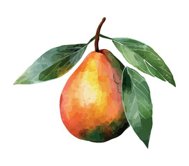 Ripe fruit on branch, fresh nature illustration