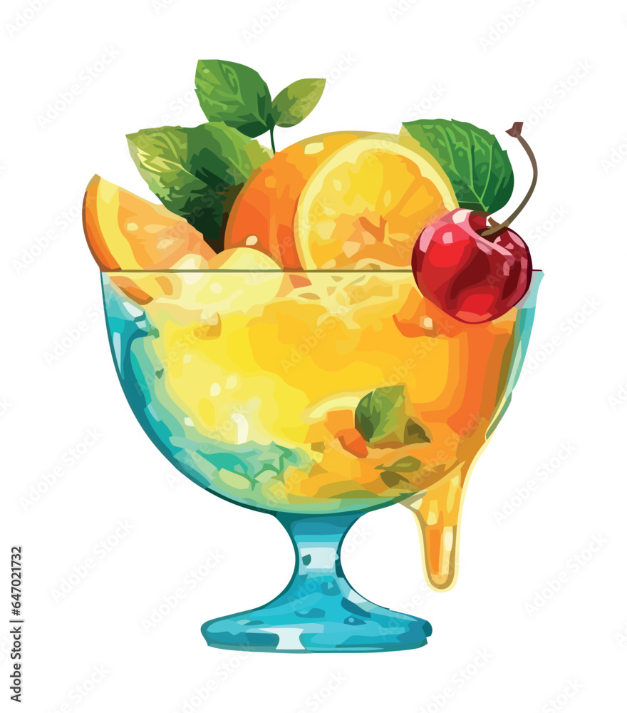 Wall mural juicy citrus cocktail, fresh summer refreshment design