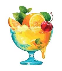 Juicy citrus cocktail, fresh summer refreshment design