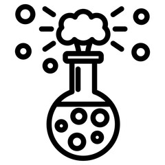 Chemical Reaction Outline Icon