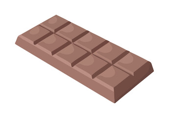 Dark chocolate block shape symbolizes unhealthy eating