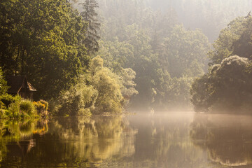 Morning view of Luznice river, Czech Republic