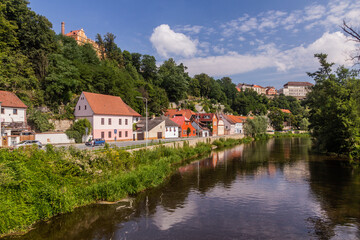 View of Luznice river in Tabor city, Czech Republic