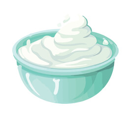 Creamy yogurt in a blue bucket collection