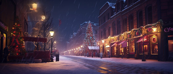 Vibrant Christmas Celebration: Holiday Decor Wonderland Created with generative AI tools.