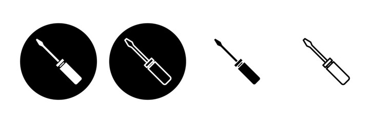 Screwdriver icon set. tools icon vector