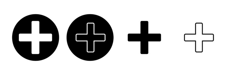 Obraz premium Plus Icon set. Add plus icon