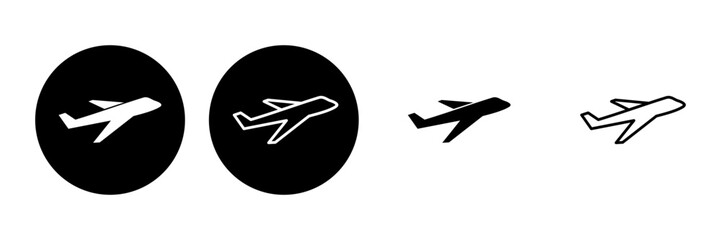 Plane icon set. Airplane icon vector. Flight transport symbol. Travel illustration. Holiday symbol