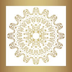 Mandala decorative paper cut line