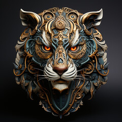 realistic 3d tiger head illustration