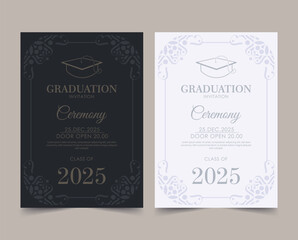 graduation invitation with ornament template