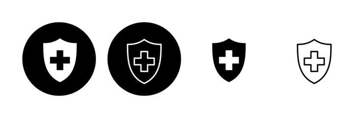 Health insurance icon set. Insurance health document icon