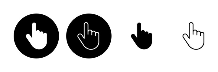 Hand icon set. hand vector icon, palm,click