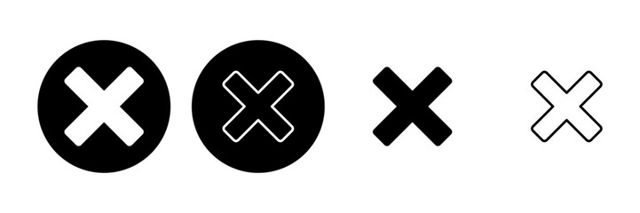 Close icon set. Delete icon vector. cross sign