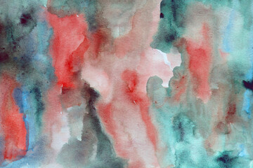 Red -blue green watercolor background texture