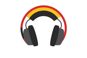 flat icon of headphone in circle shape, white background