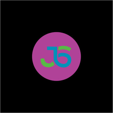 circle pink Jg Letter Logot type J logo