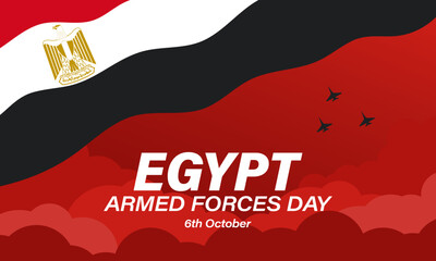 Egypt Armed Forces Day Background Design. - obrazy, fototapety, plakaty