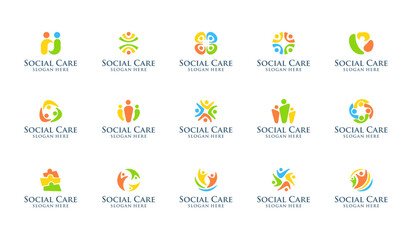 Modern creative community logo. community logo template. nonprofit organization logo template. geometric nonprofit logo template. mpodern and minimalist organization logo template