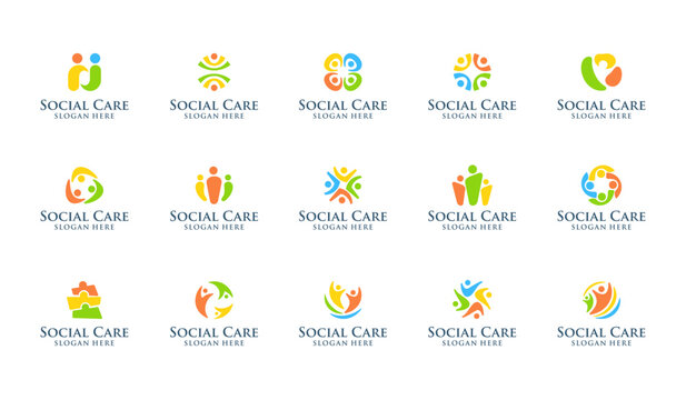 Modern creative community logo. community logo template. nonprofit organization logo template. geometric nonprofit logo template. mpodern and minimalist organization logo template