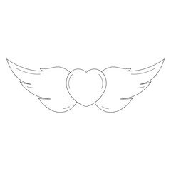 winged heart icon vector