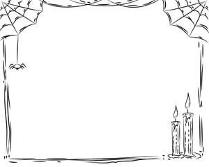 Halloween vintage frame invitation 