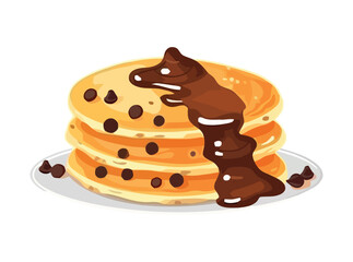 Stack of pancakes with syrup and butter.