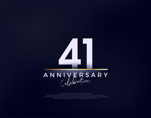 Simple modern and clean 41st anniversary celebration vector. Premium vector background for greeting and celebration.