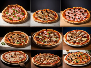 Fototapeta na wymiar set of pizza