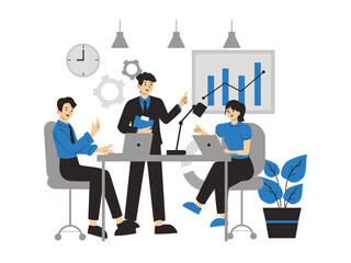 Business Infographic Vector Illustration. Business Teamwork Concept Illustration