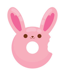 donut kawaii food icon
