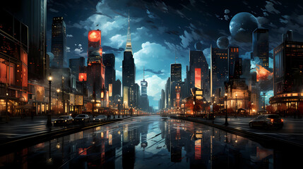 Slats personalizados com paisagens com sua foto Sparkling city night