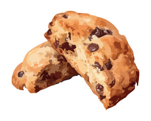 Freshly baked cookies and croissants on plate.