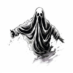 Customize Hand-Drawn Halloween Ghost for Your Needs