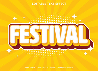 festival text effect template design with 3d style use for business brand and logo