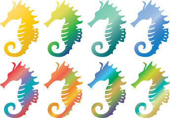 カラフルなタツノオトシゴのシルエット © Third Stone