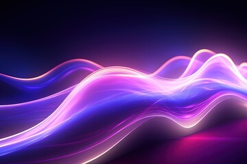 Fototapeta premium abstract futuristic background with pink blue glowing neon moving high speed wave lines and bokeh lights. Data transfer concept Fantastic wallpaper