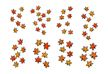 maple leaf fall. Falling Fall Leaves. leaf autumn. autumn leaves. simple illustration of autumn leaves. 
