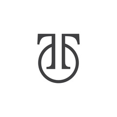 combination of letter o and letter t, vector illustration