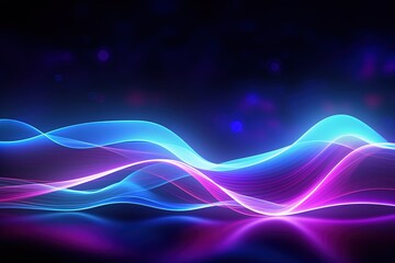 Fototapeta premium abstract futuristic background with pink blue glowing neon moving high speed wave lines and bokeh lights. Data transfer concept Fantastic wallpaper
