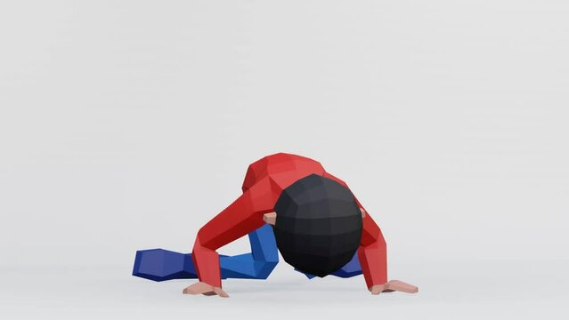 3d render dummy kowtow or begging