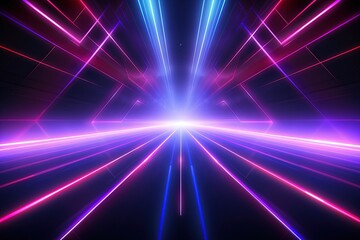 Obraz premium abstract futuristic background with pink blue glowing neon moving high speed wave lines and bokeh lights. Data transfer concept Fantastic wallpaper