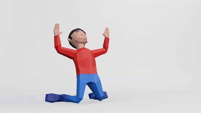 3d render dummy in celebrate pose